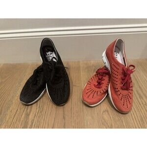 2 Pairs Mephisto Runoff Perforated Nubuck  Sneakers Black & Red Size 8 US Yliane